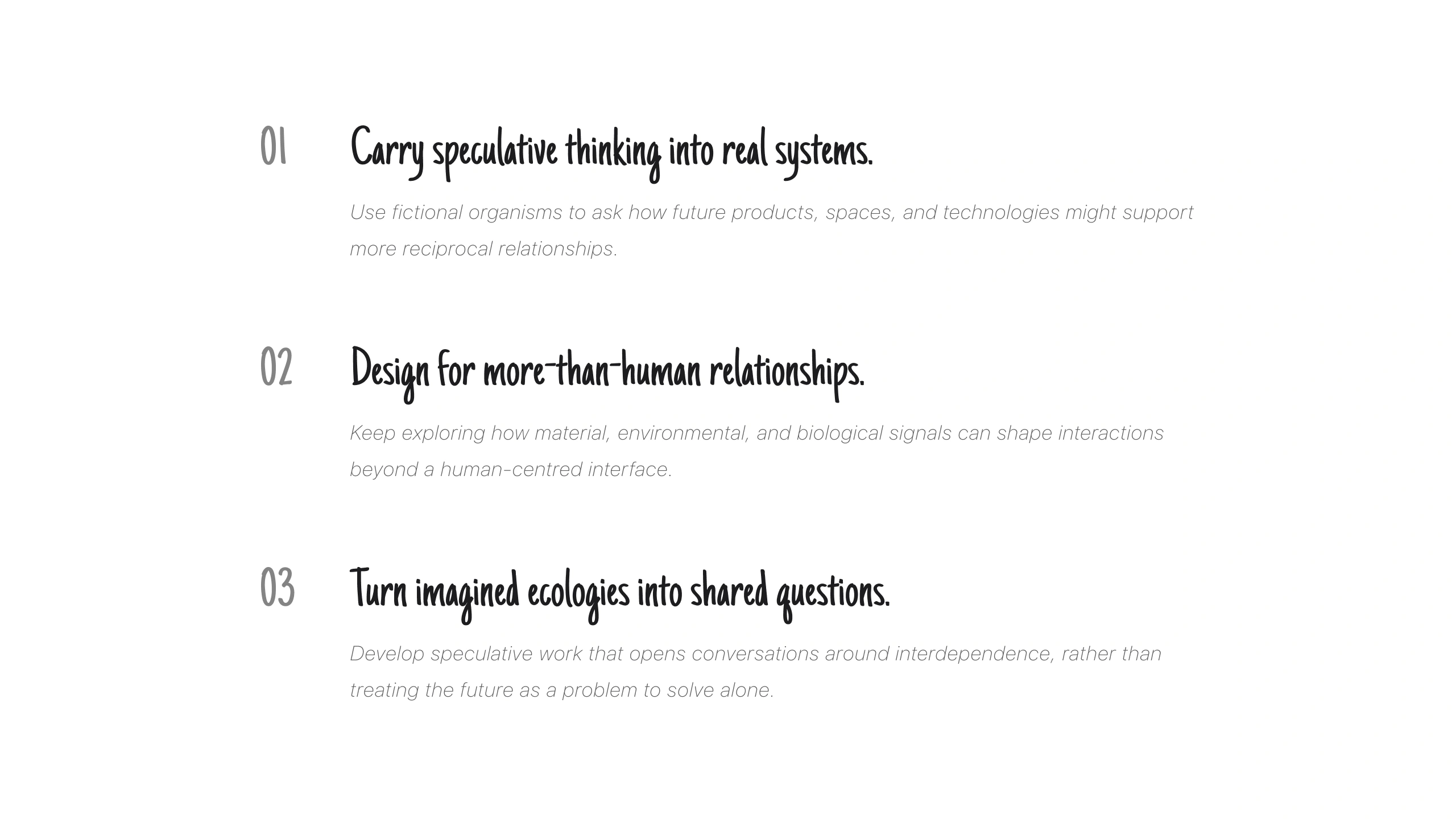 Organisms Utopia reflection on carrying speculative thinking into future systems, more-than-human relationships, and shared questions