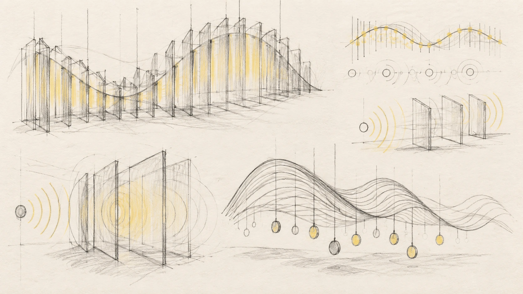 Wave concept study translating sound into light and movement
