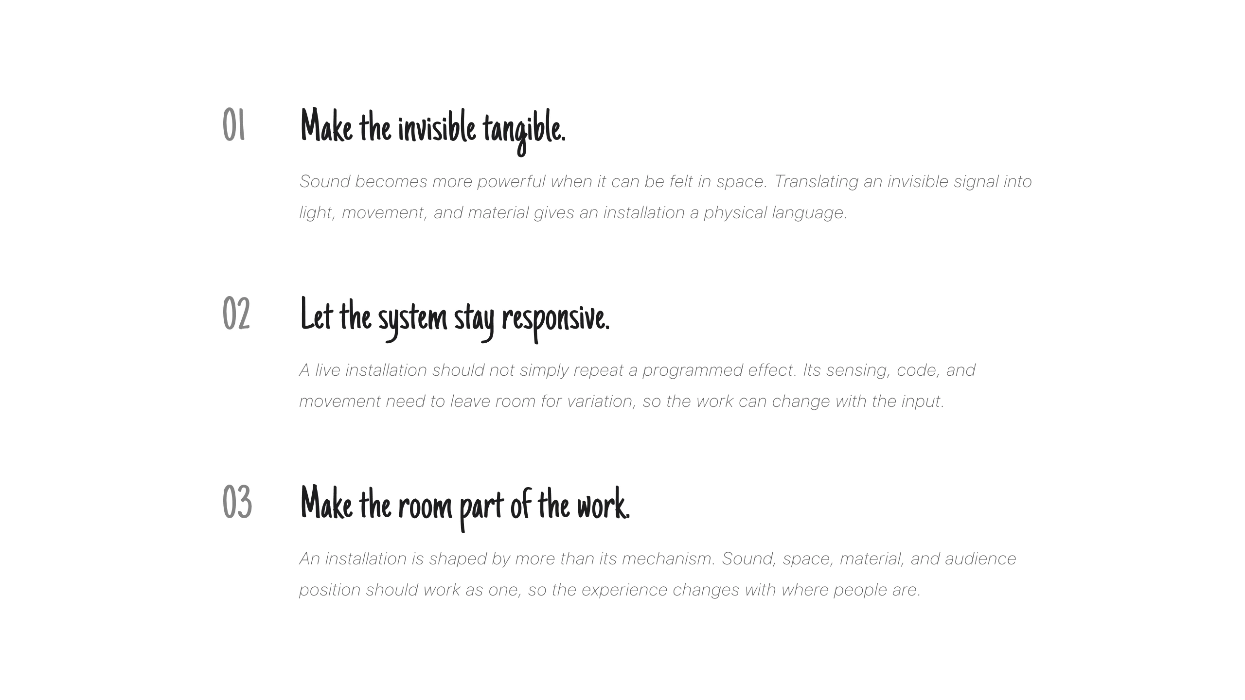 Wave reflection principles for future installation work