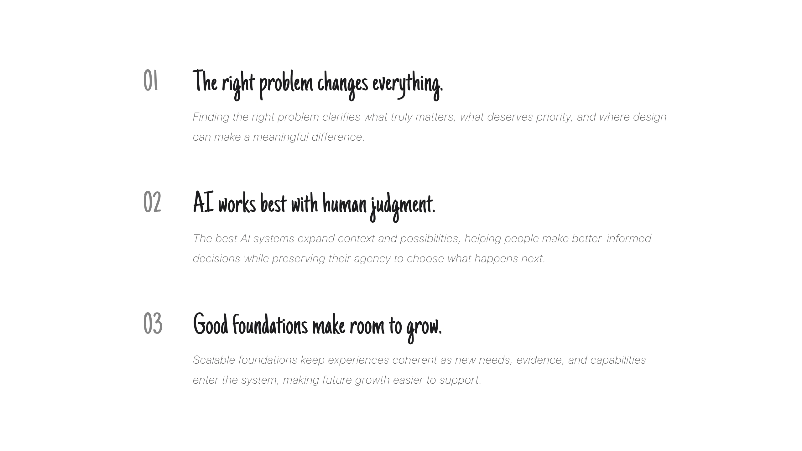 Polyverse reflections on problem framing, human judgment, and scalable foundations
